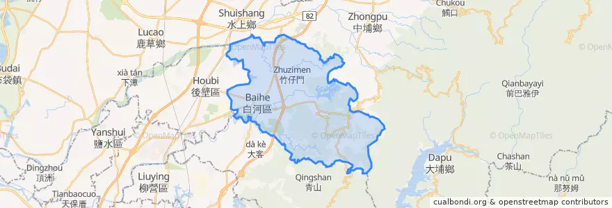 Mapa de ubicacion de 白河區.