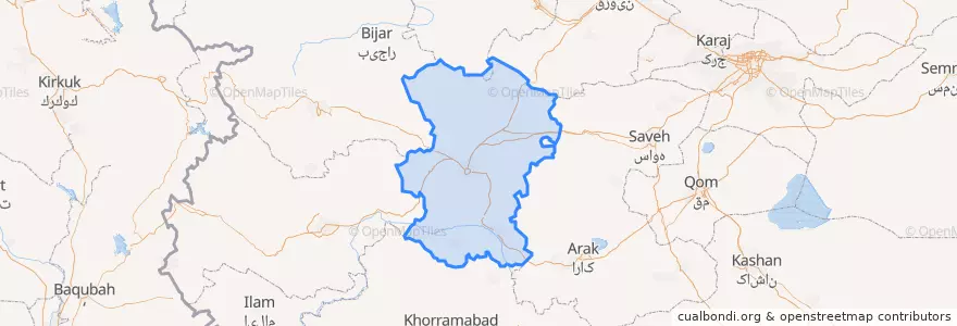 Mapa de ubicacion de استان همدان.