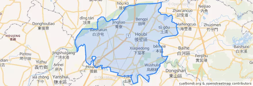 Mapa de ubicacion de District de Houbi.