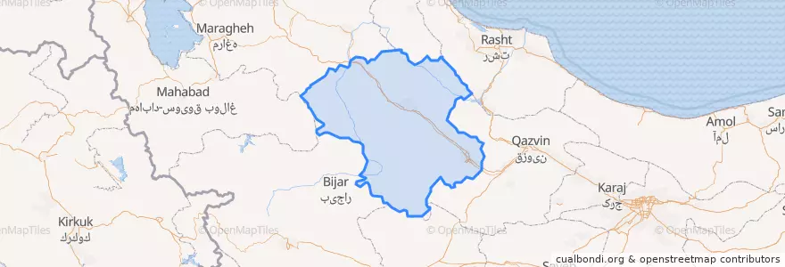 Mapa de ubicacion de استان زنجان.