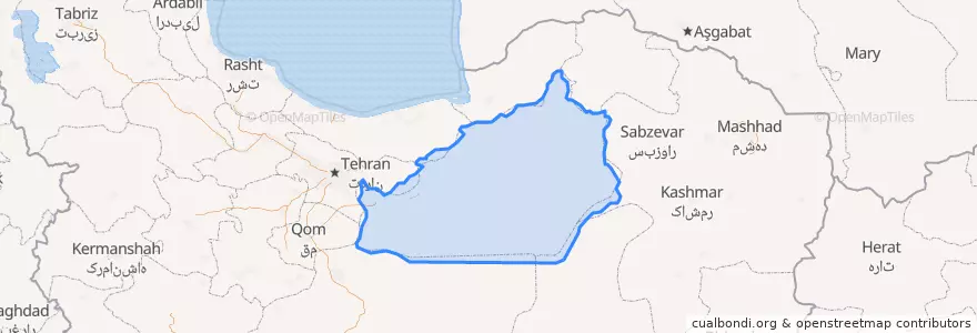 Mapa de ubicacion de استان سمنان.