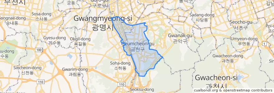 Mapa de ubicacion de 衿川区.