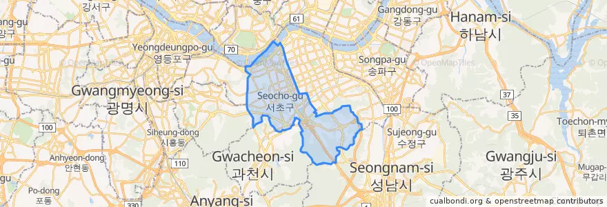 Mapa de ubicacion de Seocho-gu.