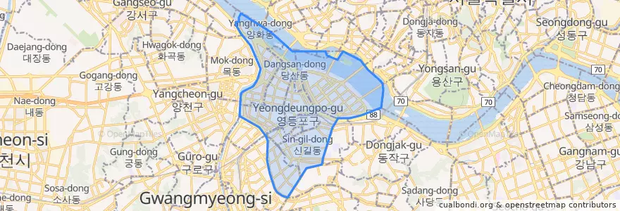 Mapa de ubicacion de Yeongdeungpo-gu.