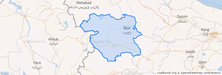 Mapa de ubicacion de استان کردستان.