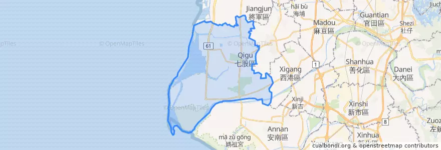 Mapa de ubicacion de 七股区.