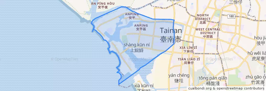Mapa de ubicacion de 安平區.