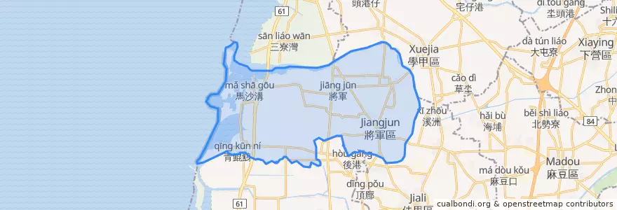Mapa de ubicacion de Jiangjun.
