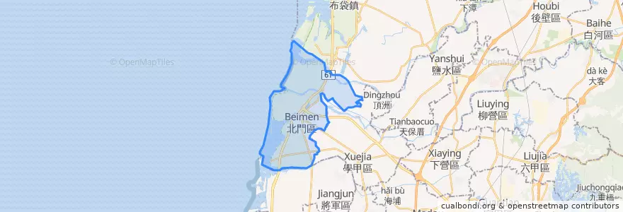 Mapa de ubicacion de 北門區.