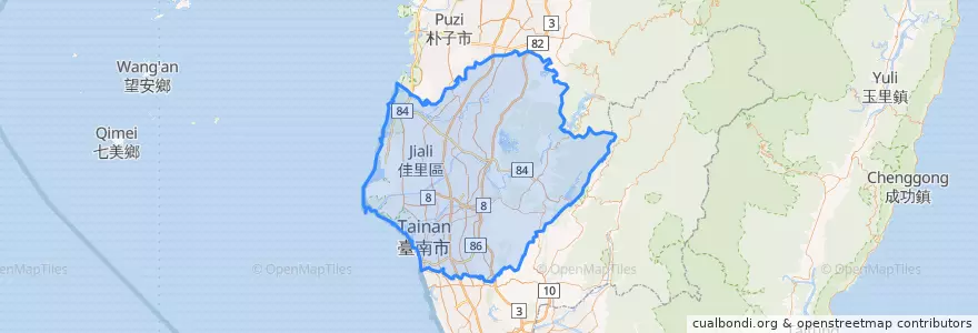 Mapa de ubicacion de 臺南市.