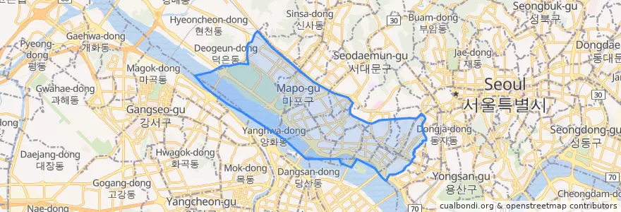 Mapa de ubicacion de 麻浦区.