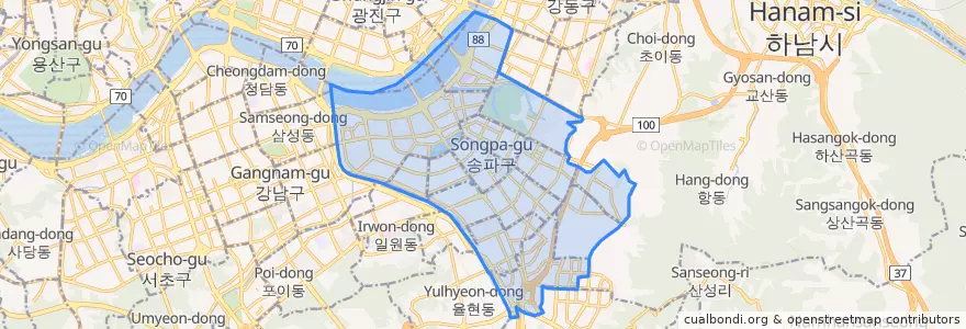 Mapa de ubicacion de Songpa-gu.