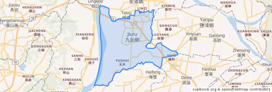 Mapa de ubicacion de 九如鄉.