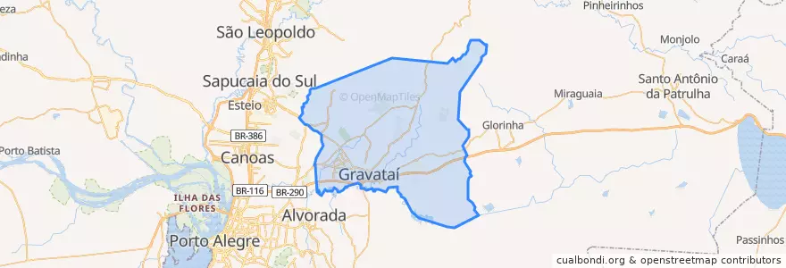 Mapa de ubicacion de Gravataí.