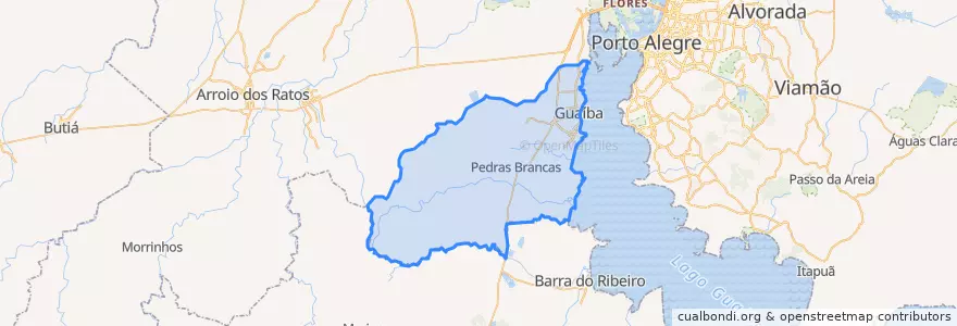 Mapa de ubicacion de Guaíba.