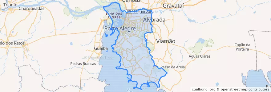 Mapa de ubicacion de Porto Alegre.