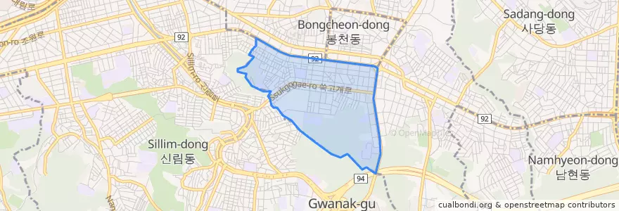 Mapa de ubicacion de 청룡동.