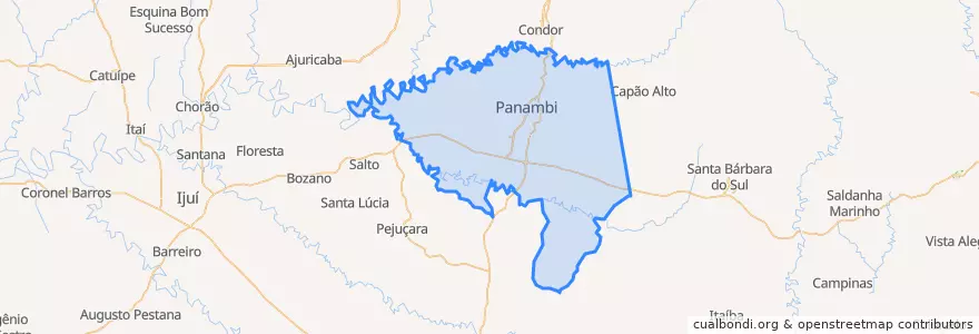 Mapa de ubicacion de Panambi.