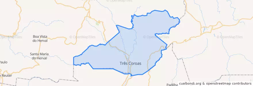 Mapa de ubicacion de Três Coroas.