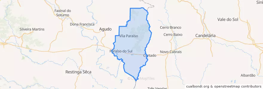 Mapa de ubicacion de Paraíso do Sul.