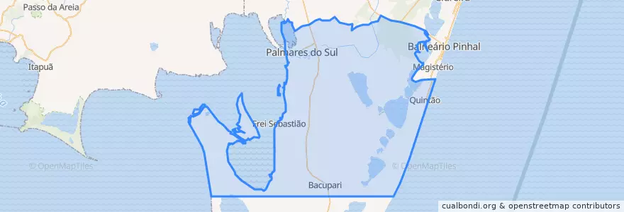 Mapa de ubicacion de Palmares do Sul.