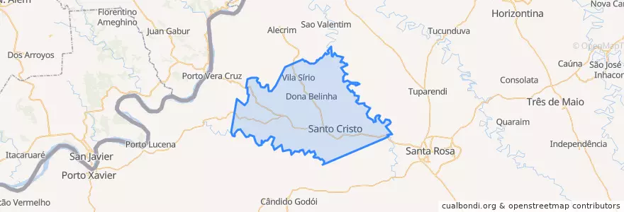 Mapa de ubicacion de Santo Cristo.