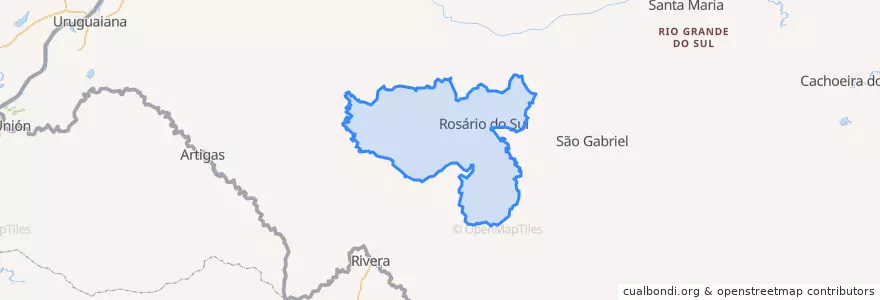 Mapa de ubicacion de Rosário do Sul.