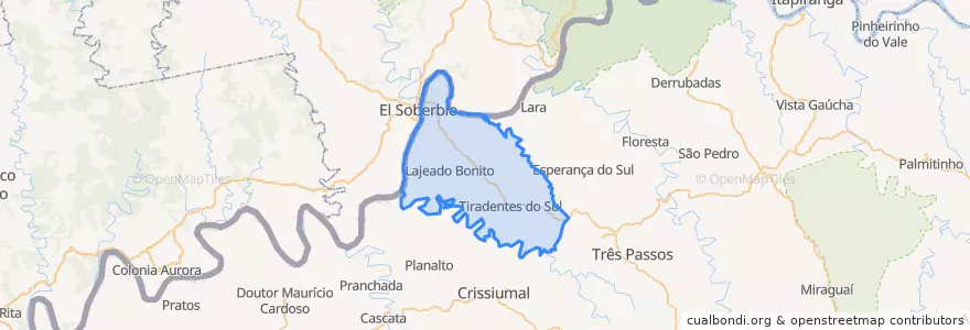 Mapa de ubicacion de Tiradentes do Sul.