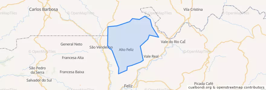 Mapa de ubicacion de Alto Feliz.