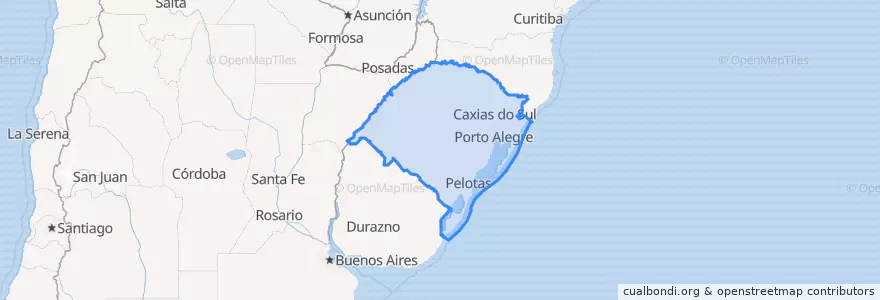 Mapa de ubicacion de リオグランデ・ド・スル.
