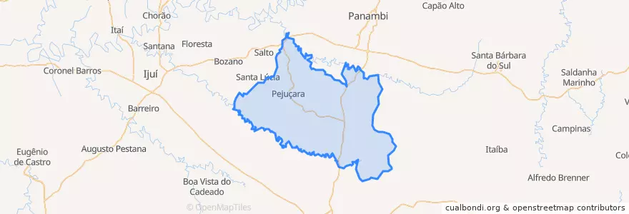 Mapa de ubicacion de Pejuçara.