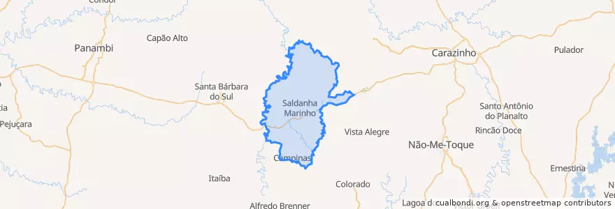 Mapa de ubicacion de Saldanha Marinho.