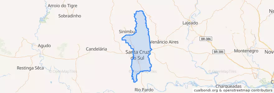 Mapa de ubicacion de Santa Cruz do Sul.