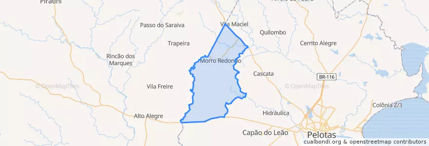 Mapa de ubicacion de Morro Redondo.