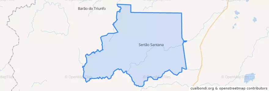 Mapa de ubicacion de Sertão Santana.