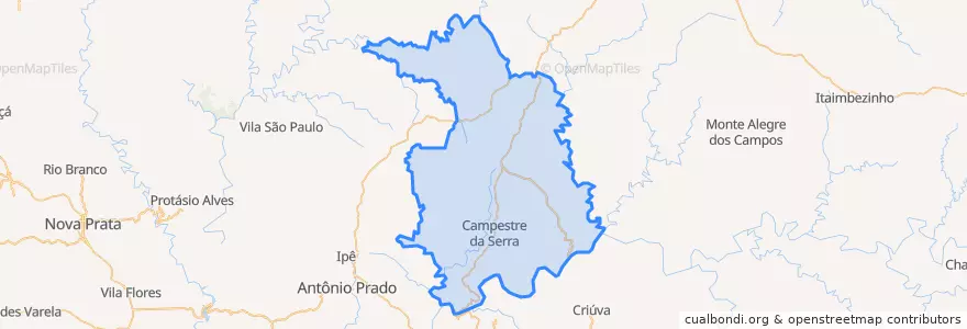Mapa de ubicacion de Campestre da Serra.