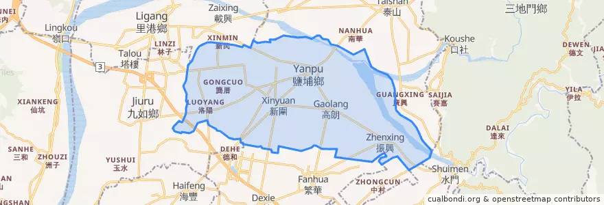 Mapa de ubicacion de 鹽埔鄉.