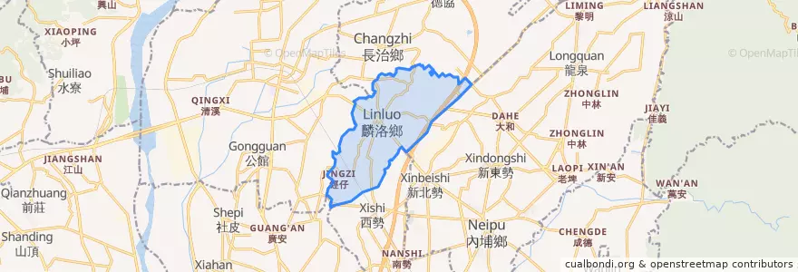 Mapa de ubicacion de 麟洛鄉.