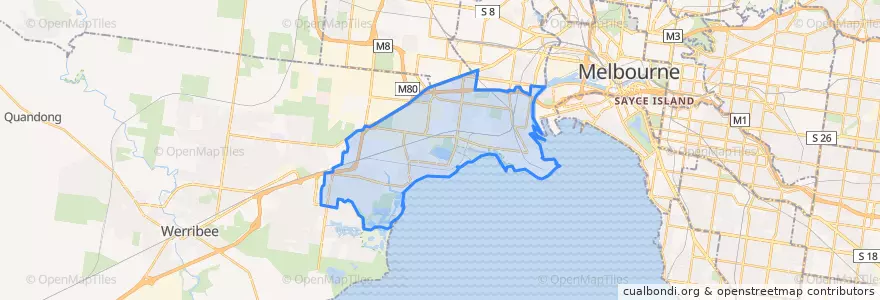Mapa de ubicacion de City of Hobsons Bay.
