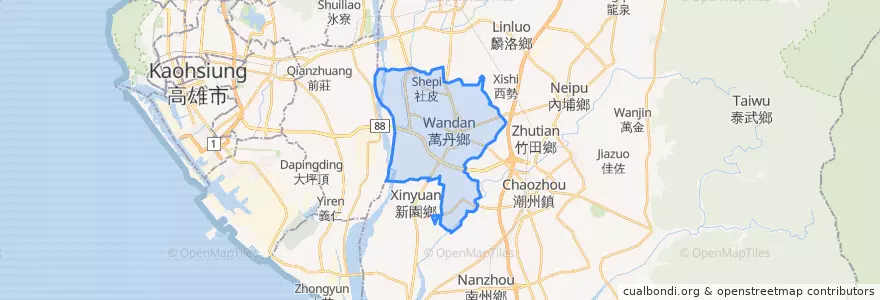 Mapa de ubicacion de 万丹郷.