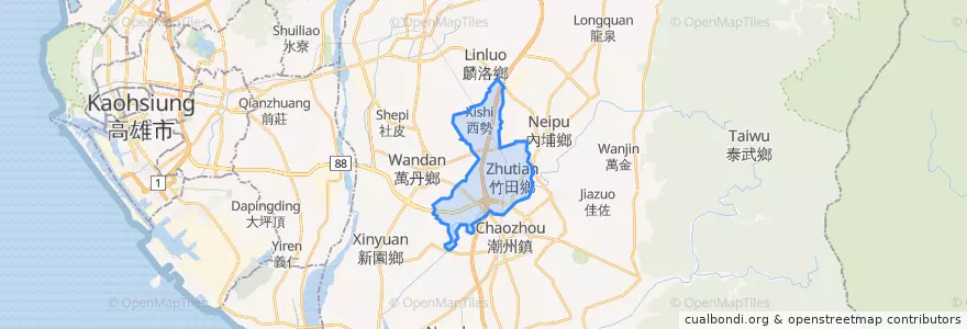 Mapa de ubicacion de 竹田鄉.