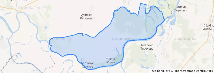 Mapa de ubicacion de Санское сельское поселение.