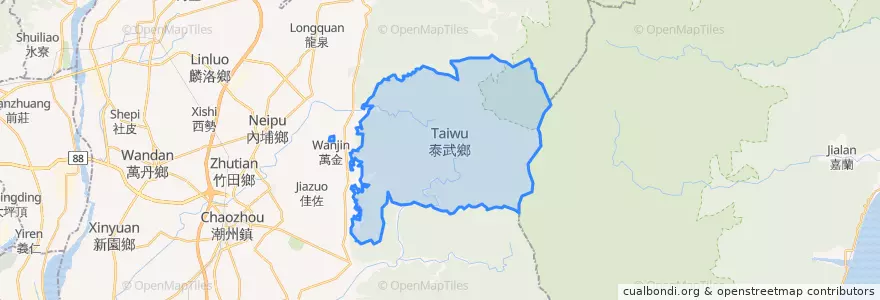Mapa de ubicacion de 泰武鄉.