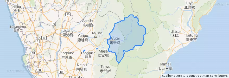 Mapa de ubicacion de 霧臺鄉.