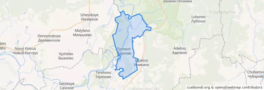 Mapa de ubicacion de Тырновское сельское поселение.