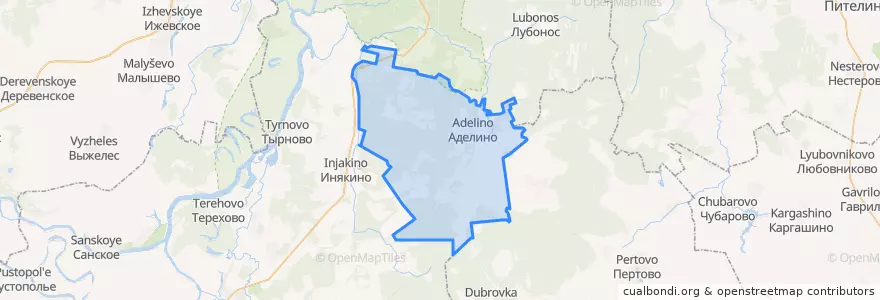 Mapa de ubicacion de Аделинское сельское поселение.