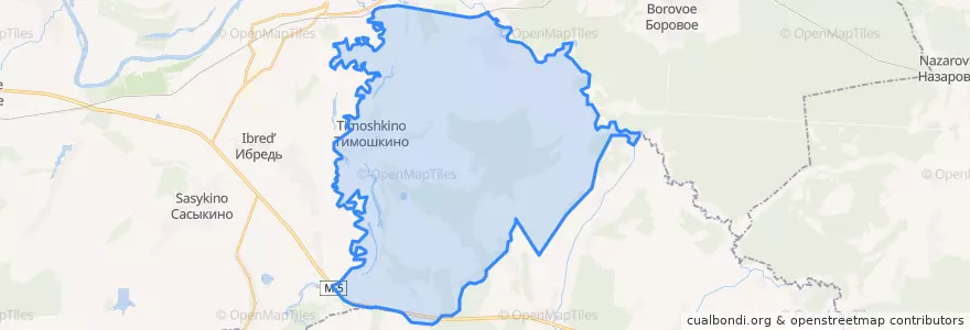 Mapa de ubicacion de Тимошкинское сельское поселение.