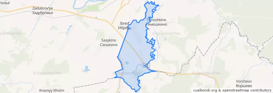 Mapa de ubicacion de Желудевское сельское поселение.