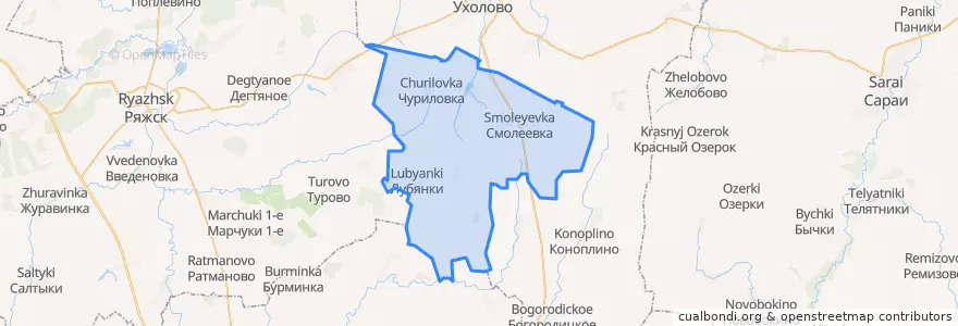 Mapa de ubicacion de Смолеевское сельское поселение.