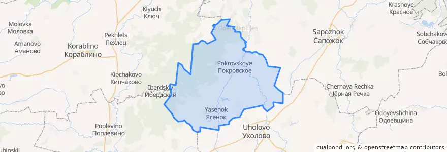Mapa de ubicacion de Ольховское сельское поселение.
